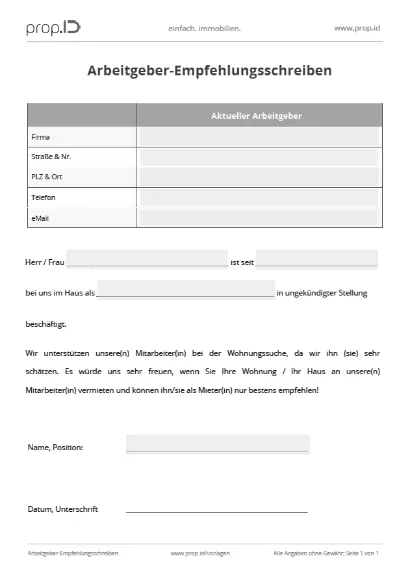 Arbeitgeber-Empfehlungsschreiben: Formular zum Download Arbeitgeber-Empfehlungsschreiben: Formular zum Download