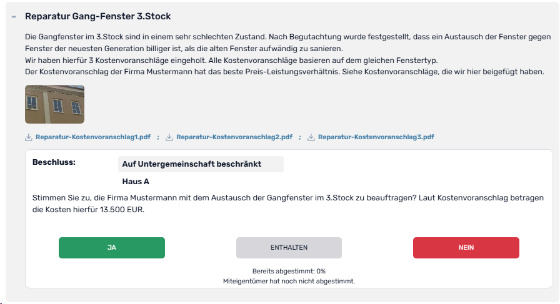 beschluss abstimmung